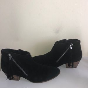 Black suede ankle booties